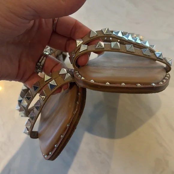 Steve Madden Tan Studded Skyler Sandals - Picture 2 of 3